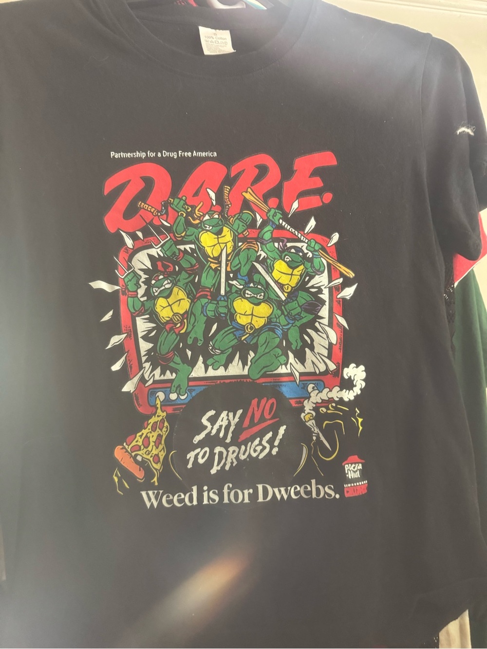 Vintage D.A.R.E. Teenage Mutant Ninja Turtles Black Graphic Tee